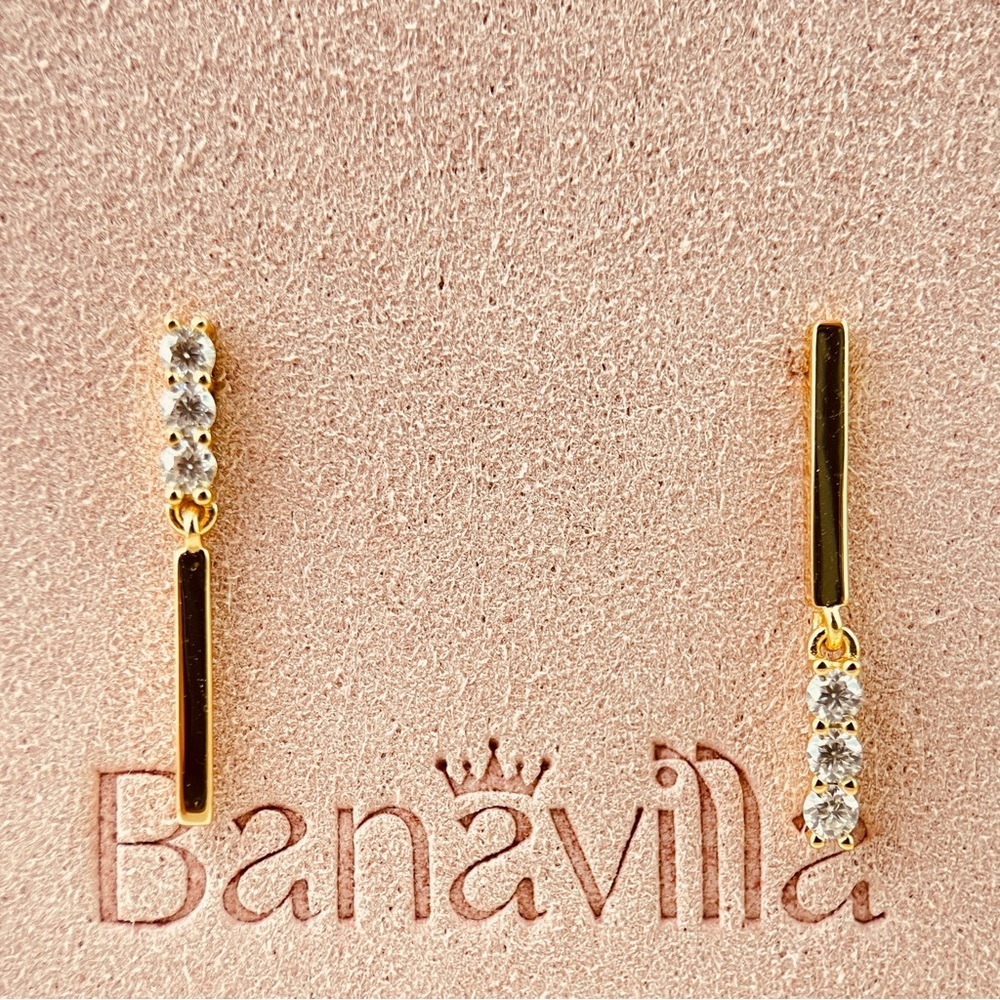 14K Plated S925 Moissanite Earrings - Picture 6 of 8